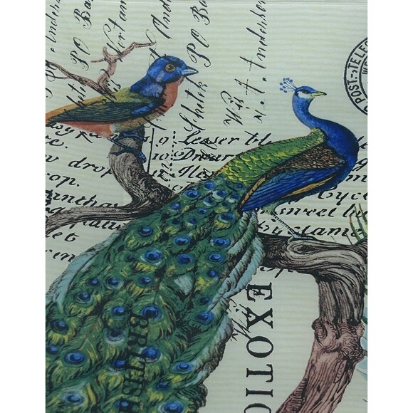 Michael Design Works Peacock‎ Trinket Glass Tray 6 3/4" Diameter GAR2-250 - Picture 5 of 7